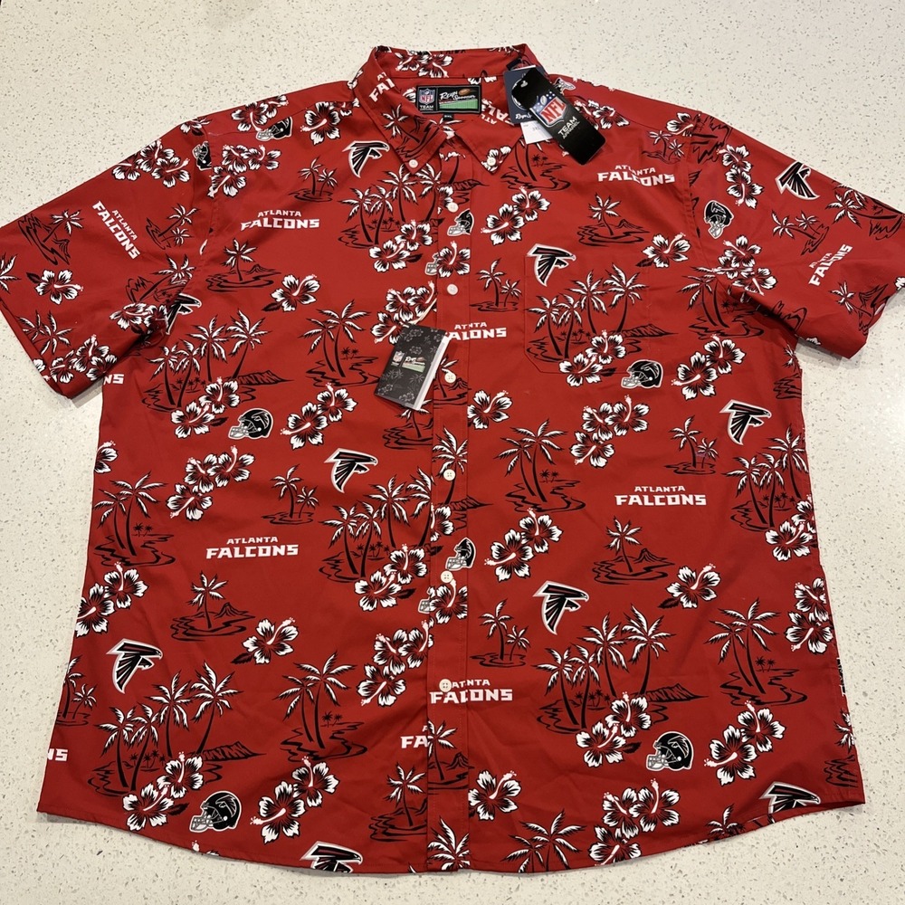 Men's Reyn Spooner Atlanta Falcons Kekai Red Hawaiian Button Front Shirt 3XL NWT